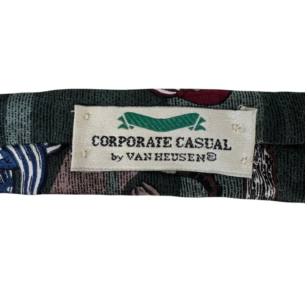 Vintage Coca Cola Van Heusen Corporate Casual Novelty Silk Necktie Baseball USA